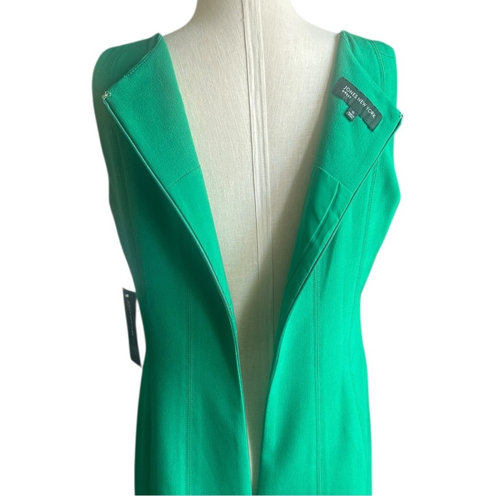 Jones New York Emerald Green Classic Sleeveless Sheath Dress Size 10 NWT - Picture 4 of 9